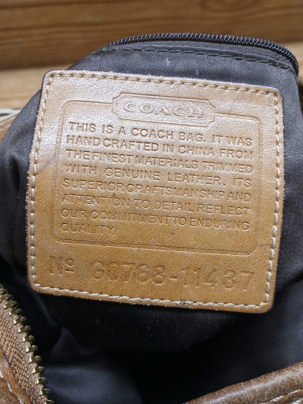 Vintage Coach Legacy Signature Canvas Shoulder Bag in Brown and Tan - Picture 12 of 12